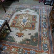 A Chinese style carpet with beige ground