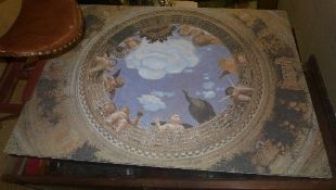A print laid on canvas classical study