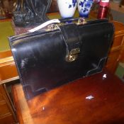 A leather briefcase