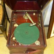 A bygone HMV wooden cased gramophone