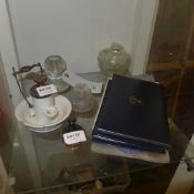 A collection of silver coins, glass meta