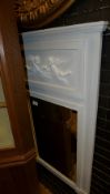 A white painted wall hanging mirror with