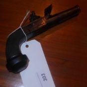 A French double barrelled flintlock box lock pocket pistol by Jean Baptiste in 1760 (decomissioned)