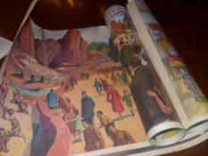A collection of unframed French posters