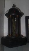 Two slate marble clock garniture pieces
