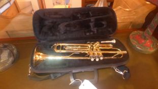 .A Jupiter brass trumpet in carry case