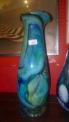 A Murano style coloured glass vase with flared rim
