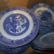 A set of Liberty blue plates together with others similar