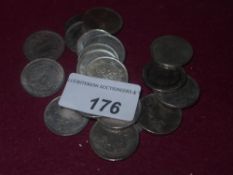 A quantity of Chinese white metal coins
