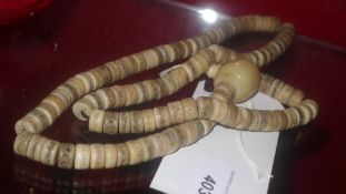 A Tibetan Kabala bone necklace