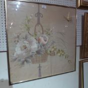 A turn of the last century Chinese silkwork panel depicting butterflies (A/F)