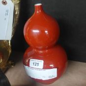 A red porcelain double gourd vase