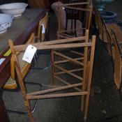 Three Antique pine towel rails