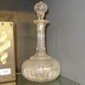 A pair of Victorian etched decanter and stoppers