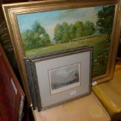 A collection of prints including engraving of retriever and game