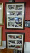 A pair of framed and glazed photographs of classical automobiles