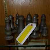 A collection of pewter sifters
