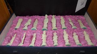 A Chinese boxed bone chess set