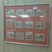 A set of framed 1970's painted Stella Ar