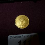 An English gold half sovereign dated 188