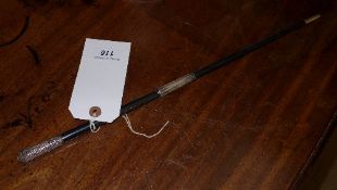 A silver mounted conductor's  baton in o