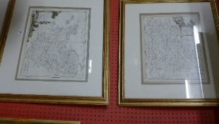 A pair of colour engraved maps of Portug