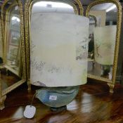 A Studio Pottery table lamp with hand pa