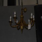 An Italian Neo-Classical design cast gilt metal six branch chandelier
