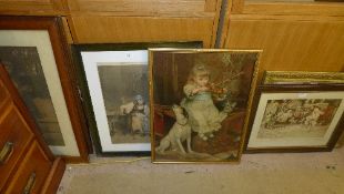 A collection of prints mainly genre scenes framed and glazed
