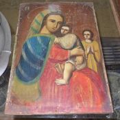 A late C19th hand painted icon