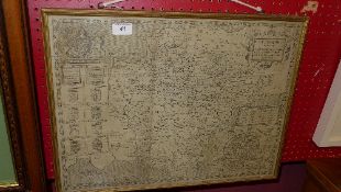 A John Speed map of Devonshire framed an