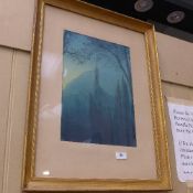 A watercolour by Reginald Morphew cathed