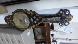A Victorian papier mache barometer with