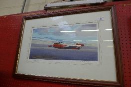 A framed and glazed original watercolour of a Jet Provost Mk 34 trainer aircraft entitled ''