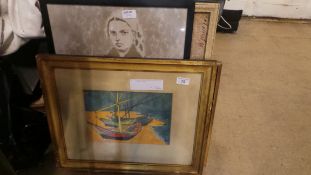 A collection of prints including Van Gogh a portrait of Victoria and others
