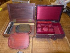 A Chinese rosewood scholars box includin
