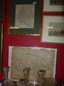 A framed map of Russia in Europe and Pol