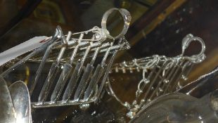 A pair of silver plated novelty toast racks