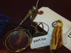 A silver Egyptian pencil, an Antler whis