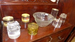 A Thomas Webb large crystal bowl, three
