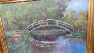 An oil on board after Monet in gilded fr