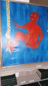 An acrylic on canvas acrobat signed Pasc