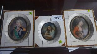 A pair of miniature portraits and a similar