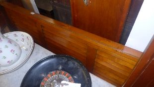A cherrywood veneered bedstead with slatted headboard (no bolts)