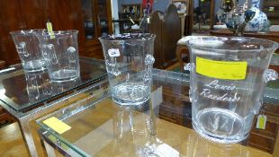 A set of four Louis Roederer glass ice buckets