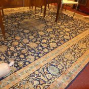 An extremely fine central Persian Kashan carpet 375 x 280 cm central pendant medallion with