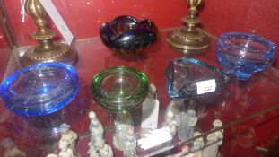 A collection of Whitefriers coloured glass dishes (5)