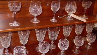 A collection of crystal drinking glasses