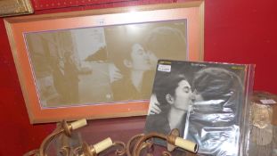 A John Lennon and Yoko Ono Double Fantasy LP cover printing plate for the first UK releases and