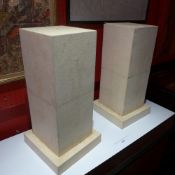 A pair of Garrison Rousseau shagreen cuboid form table lamps